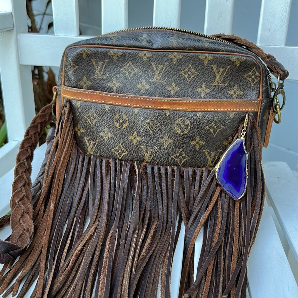 Authentic custom Louis Vuitton Vintageboho fringe purse